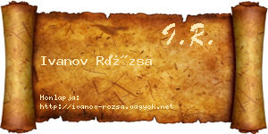 Ivanov Rózsa névjegykártya