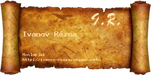 Ivanov Rózsa névjegykártya