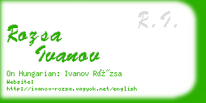 rozsa ivanov business card